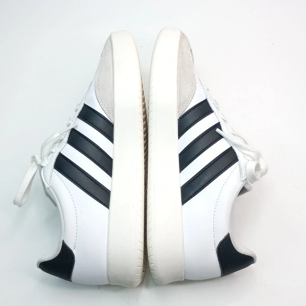 Adidas VL Court 3.0 Sneakers Women Size 9 White Black Leather IH1229